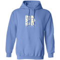 A Coastal Calm Hoodie In Carolina Blue with a Be Still and Know Logo on it.