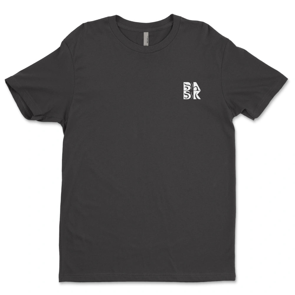 Fearless Shirt by Be Still and Know with a black Christian t-shirt featuring a white "5k" logo on the upper left front, displayed flat on a white background.