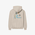 A Nalu o ka Mana (Waves of Faith) Hoodie with an image of palm trees by Be Still and Know.