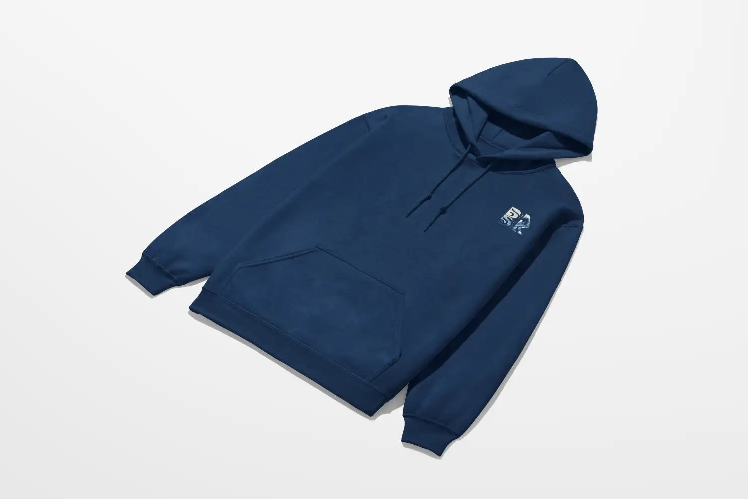 A blue Peace Be Still Hoodie with a Be Still and Know logo on it.