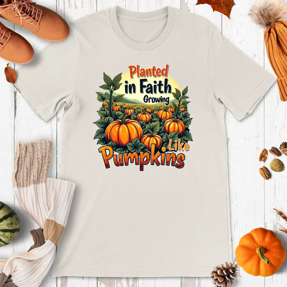 Planted In Faith, Growing Like Pumpkins Shirt