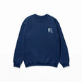 A blue Peace Be Still Sweatshirt with the letter b on it, perfect for Christian Apparel from the brand Be Still and Know.