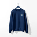 A blue Peace Be Still Sweatshirt with a white Be Still and Know Logo on it.