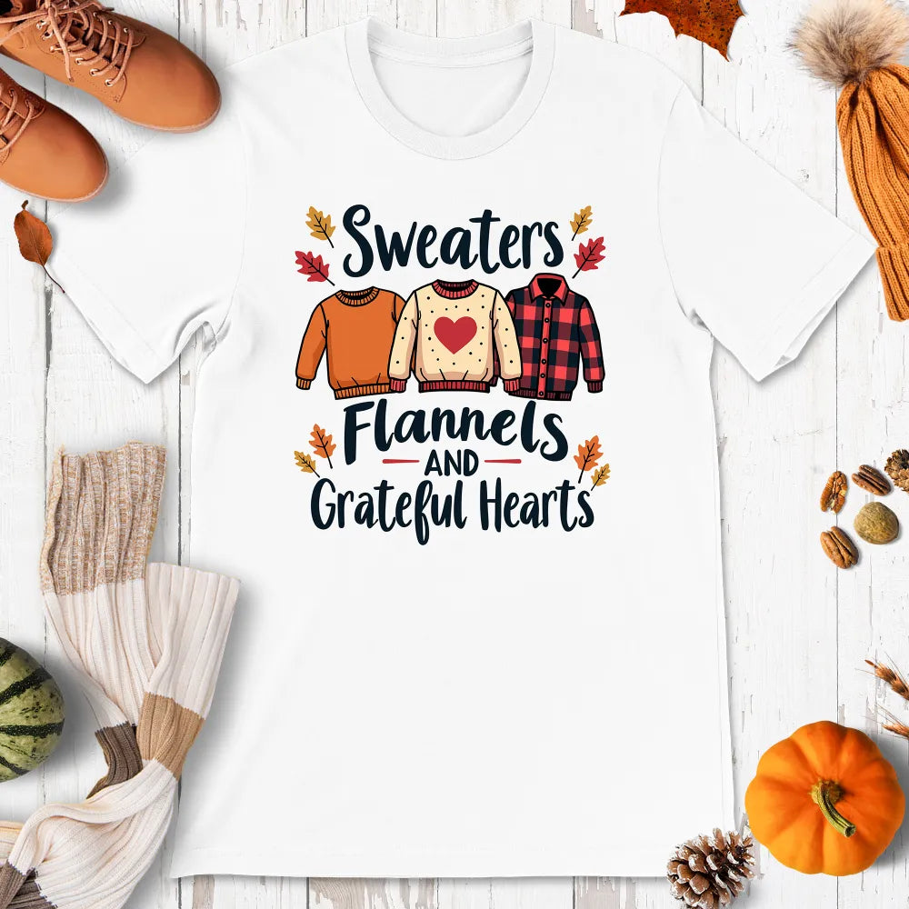 Sweaters, Flannels & Grateful Hearts Shirt