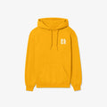 A Sunkissed & Saved Hoodie by Be Still and Know, with a white logo depicting the sun on it.
