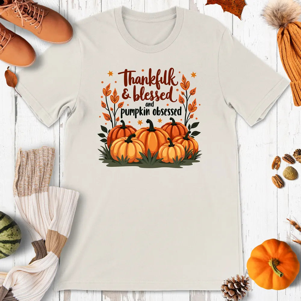 Thankful, Blessed and Pumpkin Obsessed Shirt