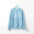 A Water Walking Faith Sweatshirt by Be Still and Know on a person stepping out in faith.